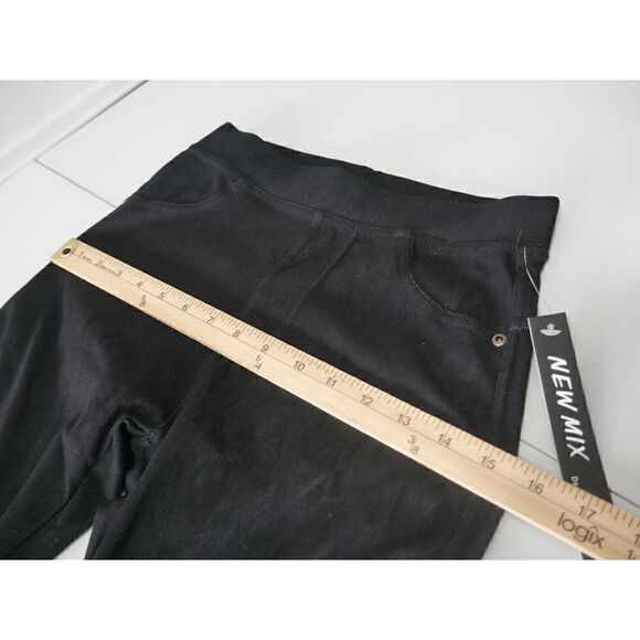 Women's Black Mid Rise Back Pockets Jeggings #1835-D1 - Picture 5 of 8